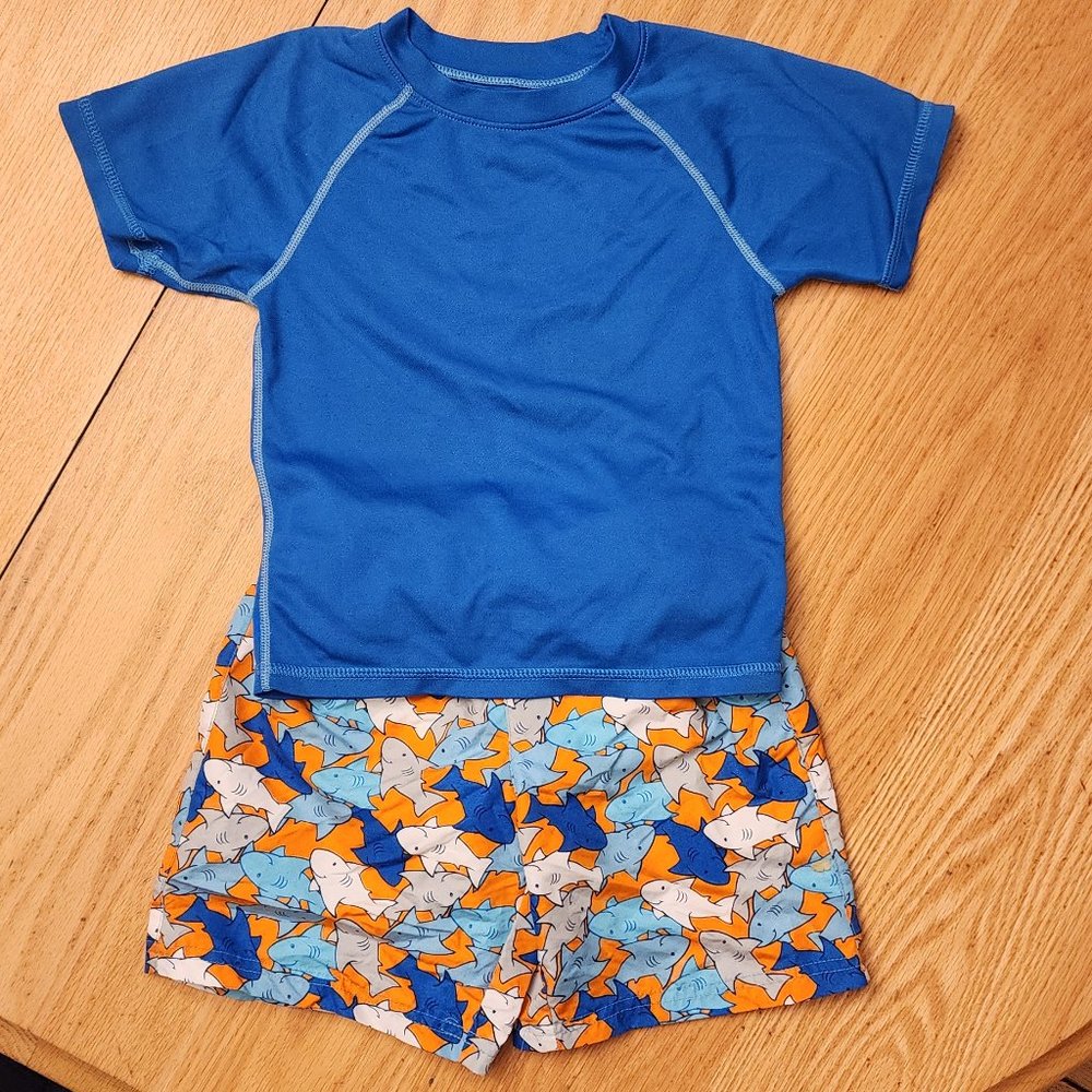 Kanu/Wippette Toddler Rashgaurd & Swim Trunk Set Size 4T - Picture 6 of 12